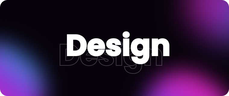 baner z wyśrodkowanym napisem "Design"